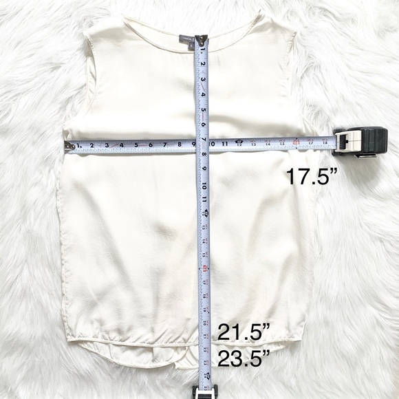 SOLD-Vince Split Back Silk Sleeveless Blouse - Picture 9 of 9